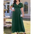 thumbnail image 5 of Vestido Talisea, color verde brillante, talla grande, formal, con lentejuelas y chifón, 5 of 5