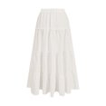 thumbnail image 4 of Maxi Skirts Cotton Linen Bohe Beach Flowy Long Skirt A-Line Elastic High Waist High Waisted Ruffle Tiered Summer Outfit, 4 of 5