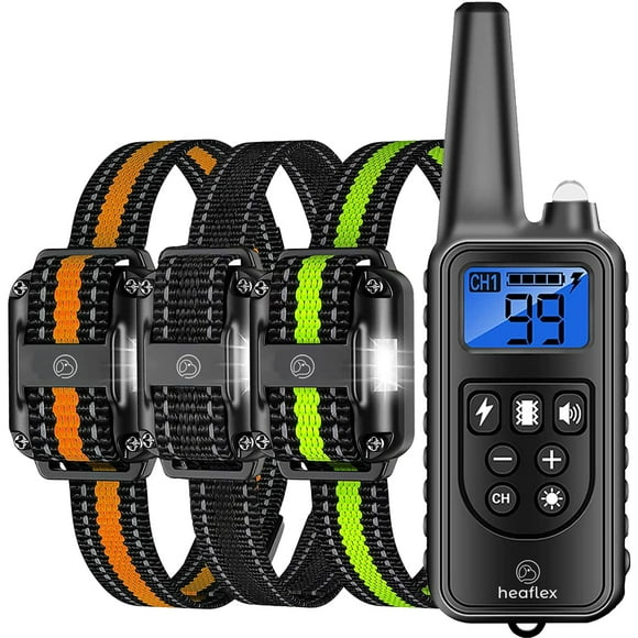 Heaflex Dog Training Electric Collar with Remote, Waterproof Rechargeable, 2600ft Dog Shock Collar with LED Light, Beep, Vibration, Shock fo