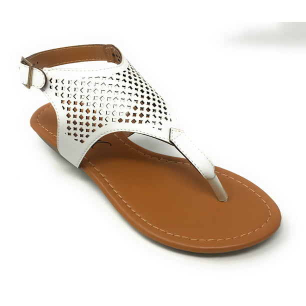 Victoria K Women's Laser Cut Out Pattern with Studded and Side Strap ...