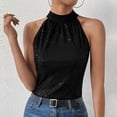 thumbnail image 5 of Kukoosong Women's Dressy Mock Neck Sleeveless Sequin Blouse Solid Color Tops for Casual Party and Daily Wear Women Sleeveless Tank Tops, 5 of 7