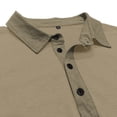 thumbnail image 5 of Polo Shirt Men Long Sleeve Button Polo Tees Basic Beige Men Casual Shirt, 5 of 6