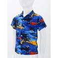 thumbnail image 4 of TTAO Kids Boys Floral Print Hawaiian Shirt Summer Casual Blouse Holiday Beach Shirt Type A 11-12, 4 of 7