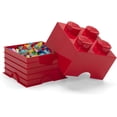 thumbnail image 3 of Room Copenhagen LEGO 4-Stud Square Storage Brick, Stackable Plastic Toy Organizer Box, 5.6L Capacity, Red, 3 of 5