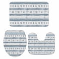 thumbnail image 2 of Retro Blue Grey Bathroom Rugs Set Country Farm Geometric Art Hand Painted Pattern Non Slip Absorbent Soft Bath Mats 3 Piece Set with Bathroom Rug, U-Shaped Floor Mat, Toilet Seat Cover Large Size, 2 of 9