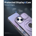 thumbnail image 3 of Asuwish Camera Cover, Ring Holder Rugged Cell Phone Case with Tempered Glass Screen Protector for iPhone 13/14/16E, Purple, 3 of 8