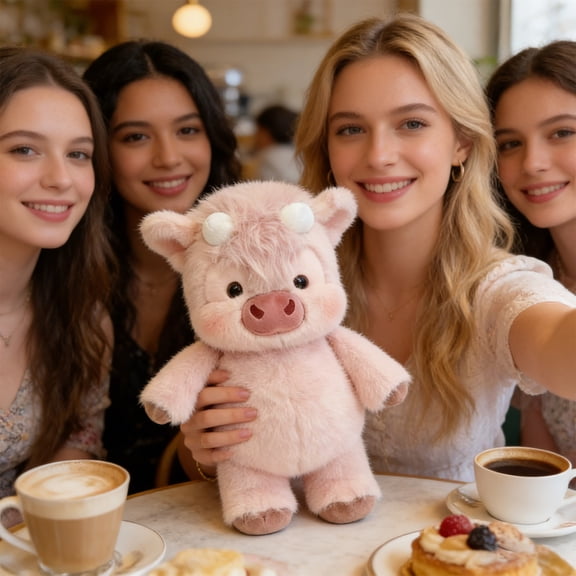 karymi Adorable and Furry Highlands Cattle Soft Toy Adorable Highlands Cow Plushs Toy Soft Stuffed Animals Running Cow Plushs for Stress Relief Emotional House Decor