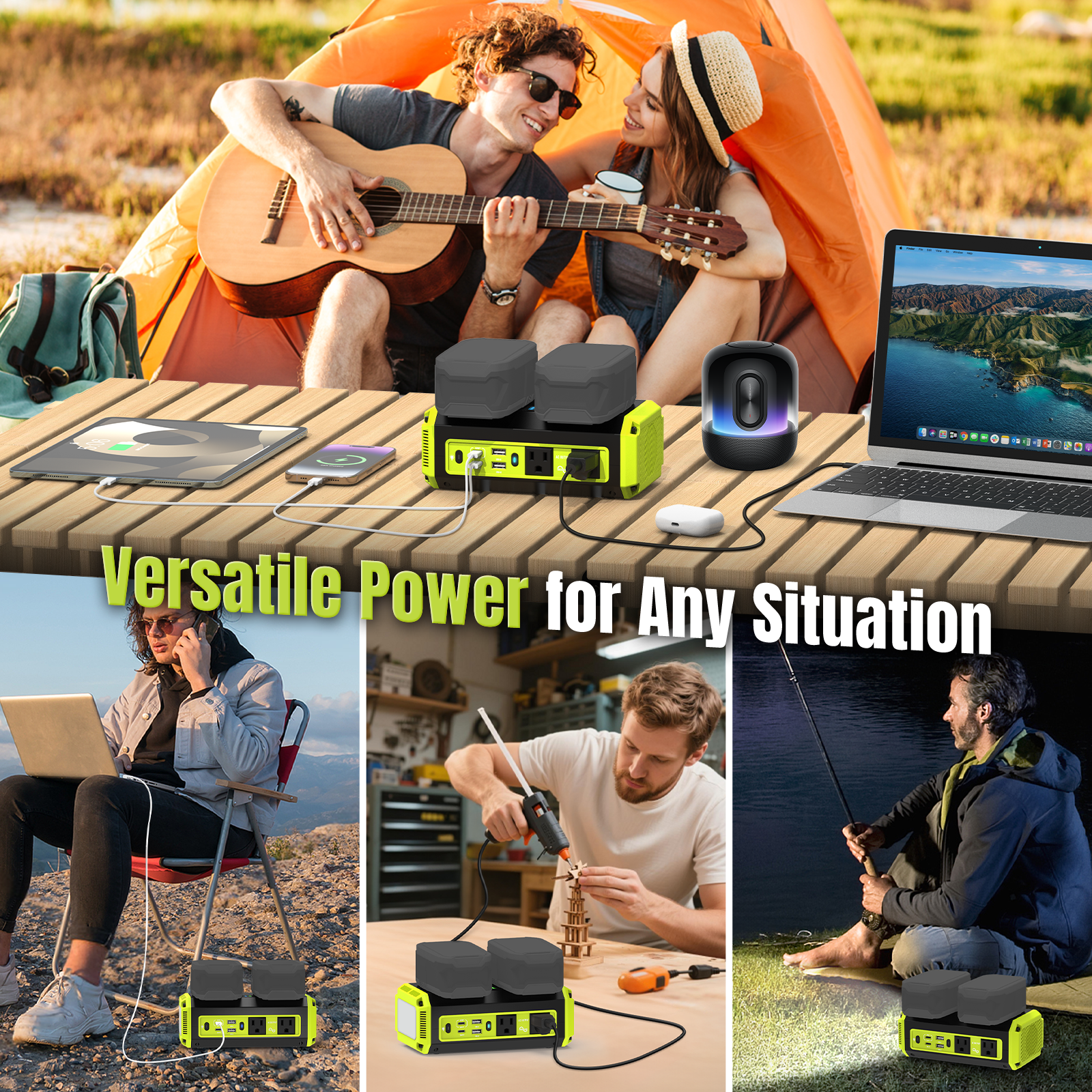 Kzreect 350W Pure Sine Wave Power Inverter, Compatible with Ryobi 18V Batteries, 18V to AC 120V, 140W Type-C 18W USB-A Fast Charging
