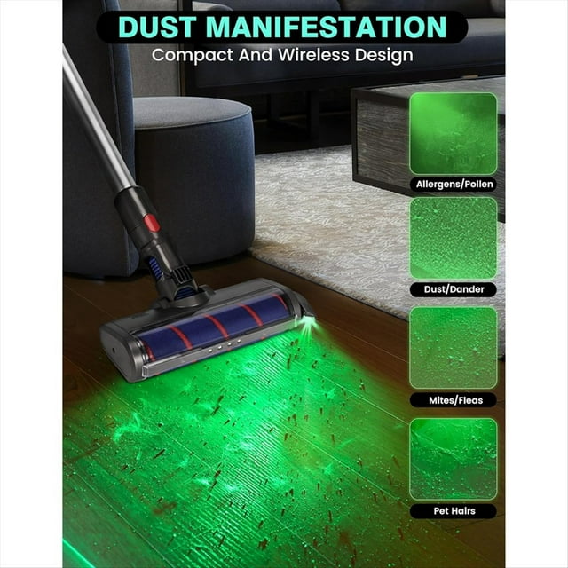 4 Piezas Aspiradora Luces Ocultas Pelo de Mascotas Gatos Piel de Perro Pantalla de Polvo LáMpara LED BateríA Piezas de Aspiradora Universales