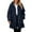 Dark Blue, variant on Womens Fleece Jacket Women's Oversized Jackets Fuzzy Fleece Hoodies Zip Up Solid Outerwear Coat with Pockets Womens Coats Army Green L