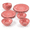 Red, variant on Farmhouse Rustic Dinnerware Set 12 Piece Service For 4