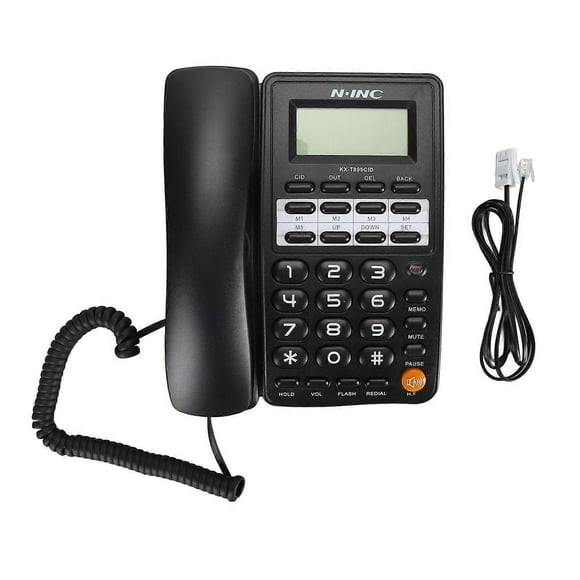 Desktop Telephone Hotel Landline Phone Big Oval Button Home Corded Phone HD Caller Display Screen Wired Phone for Britain Black