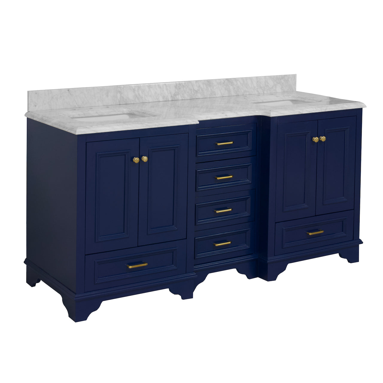 Nantucket 72" Double Bathroom Vanity with Royal Blue and