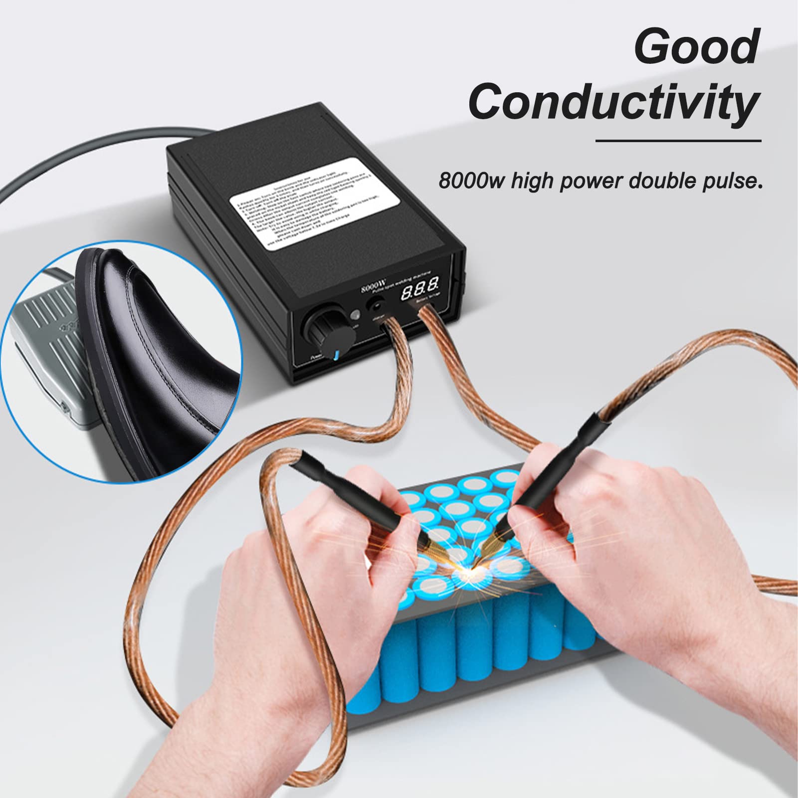 Spot Welder, Kerpu Mini Spot Welder, Portable Spot Welder Machine, Spot Welding Equipment Energy Storage 9600mAh for DIY 18650 Battery