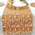 thumbnail image 6 of Floral Table Runner Vintage Flowers Botanical Design Rustic Vintage Grand Millennial Style Cotton Cloth Dining Table Runner For Kitchen Retro Home Decor Coffee Table Runner Cinnamon Brown 14x48 inch, 6 of 10