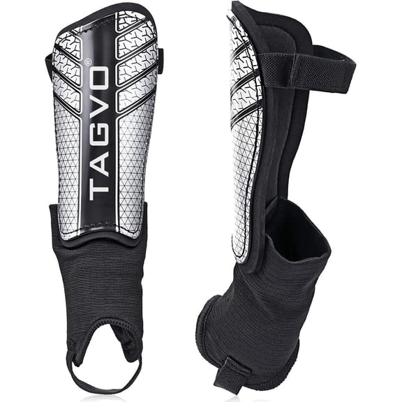 VETPW Soccer Shin Guards for Kids Youth 3-16 Years Old, Protective Soccer Equipment Soccer Shin Pads with Ankle Protection Black, XS