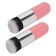 thumbnail image 1 of Makeup Brush,  Silver  Makeup Brush Soft Bristles 2pcs Portable Chubby Artificial Fiber  For Outing, 1 of 8