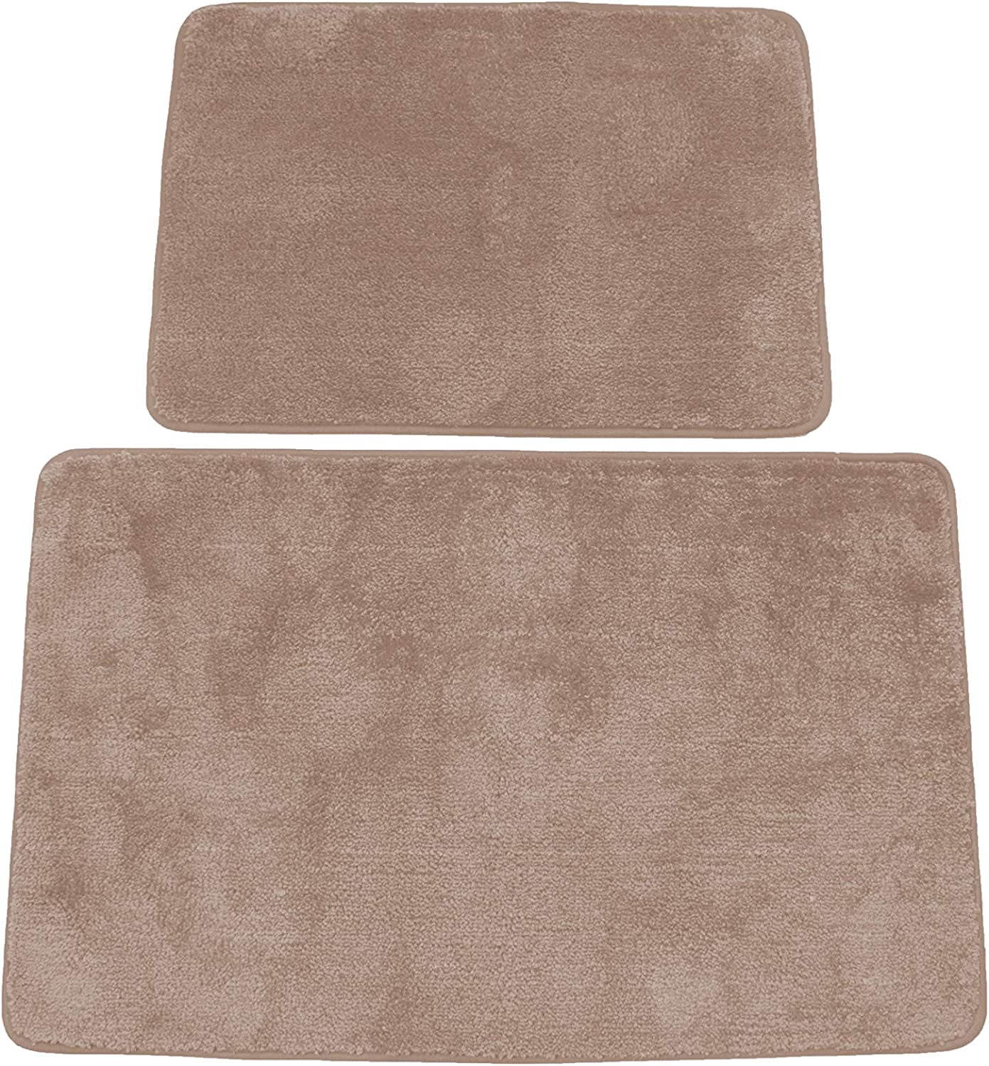 Yafa Home Fashion 2 Piece Solid Microfiber Soft Bathroom Rug Set, Non-Slip TPR Backing