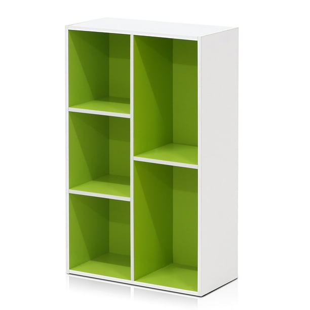 Librería Furinno Luder de 5 cubos blanco/verde