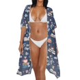 thumbnail image 3 of HELLHERO Breathable Bathing Suit Cover Up for Beach High Quality Fabrics Short Sleeve Long Kimono Swimsuit Cover Up Just One More Chapte, 3 of 6