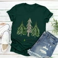 thumbnail image 5 of LoyisViDion Women'S Casual Round Neck Short-Sleeved Christmas Tree Printed T-Shirt Top Green 10(XL), 5 of 6