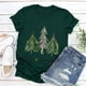 thumbnail image 5 of Puntoco Mujer Casual Cuello Redondo Manga Corta Árbol De Navidad Impreso Camiseta Top Puntoco Puntoco-4242, 5 of 6