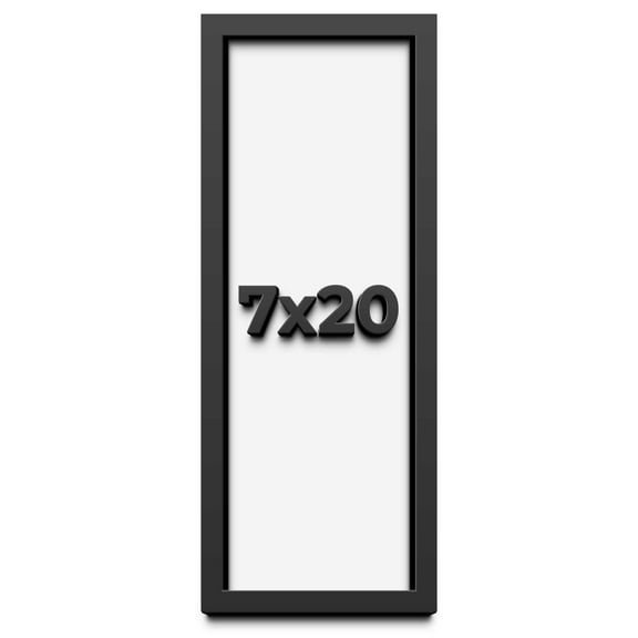 7x20 Shadow Box Frame Black | 1 inches Deep Real Wood Contemporary Shadowbox Display Frame | UV