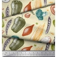 thumbnail image 2 of Soimoi Yellow Rayon Fabric Mixed Vegetable Decor Fabric Printed Yard 42 Inch Wide, 2 of 3