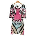 thumbnail image 6 of Pink Tiger Stylish Vibrant Art Flare Dress Square Neck Dress Elegant Female Fashion Printed Dress, 6 of 9