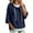 Navy, variant on VSSSJ Women's 3/4 Sleeve Hooded Sweatshirt Loose Fit Batwing Sleeve Ribbed Textured Lightweight Fall Casual Pullover Shirt Tops L