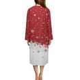 thumbnail image 2 of Yuyamidu Ladies Christmas Robes with Zipper Front Bathrobe Snowflake Long Sleeve Pajama House Coat Red Skeepwear Loose Long Sleeves Crewneck Pj Dress Size S, 2 of 7