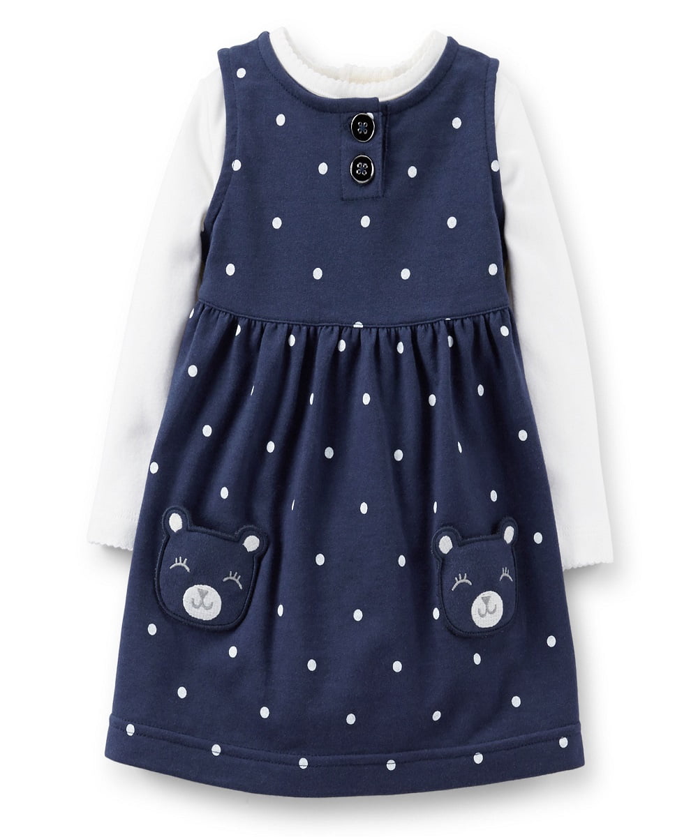 Robe Pull Pour Petite Fille OshKosh, Taille 18 Mois, Couleur Noir - Occasion Très Bon état