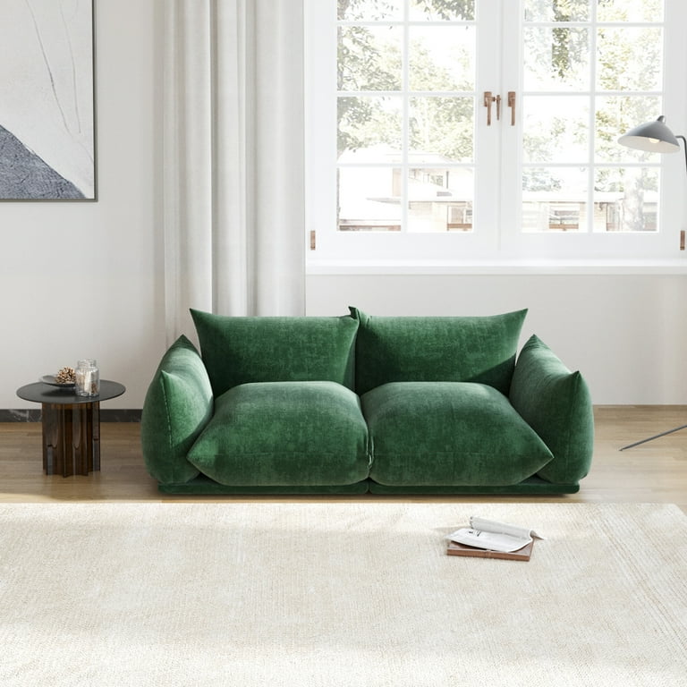 Green chenille sofa online