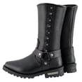 thumbnail image 6 of Milwaukee Leather Men's Black Leather Harness Motorcycle Boots with Braid and Riveted Details MBM9025 7, 6 of 10