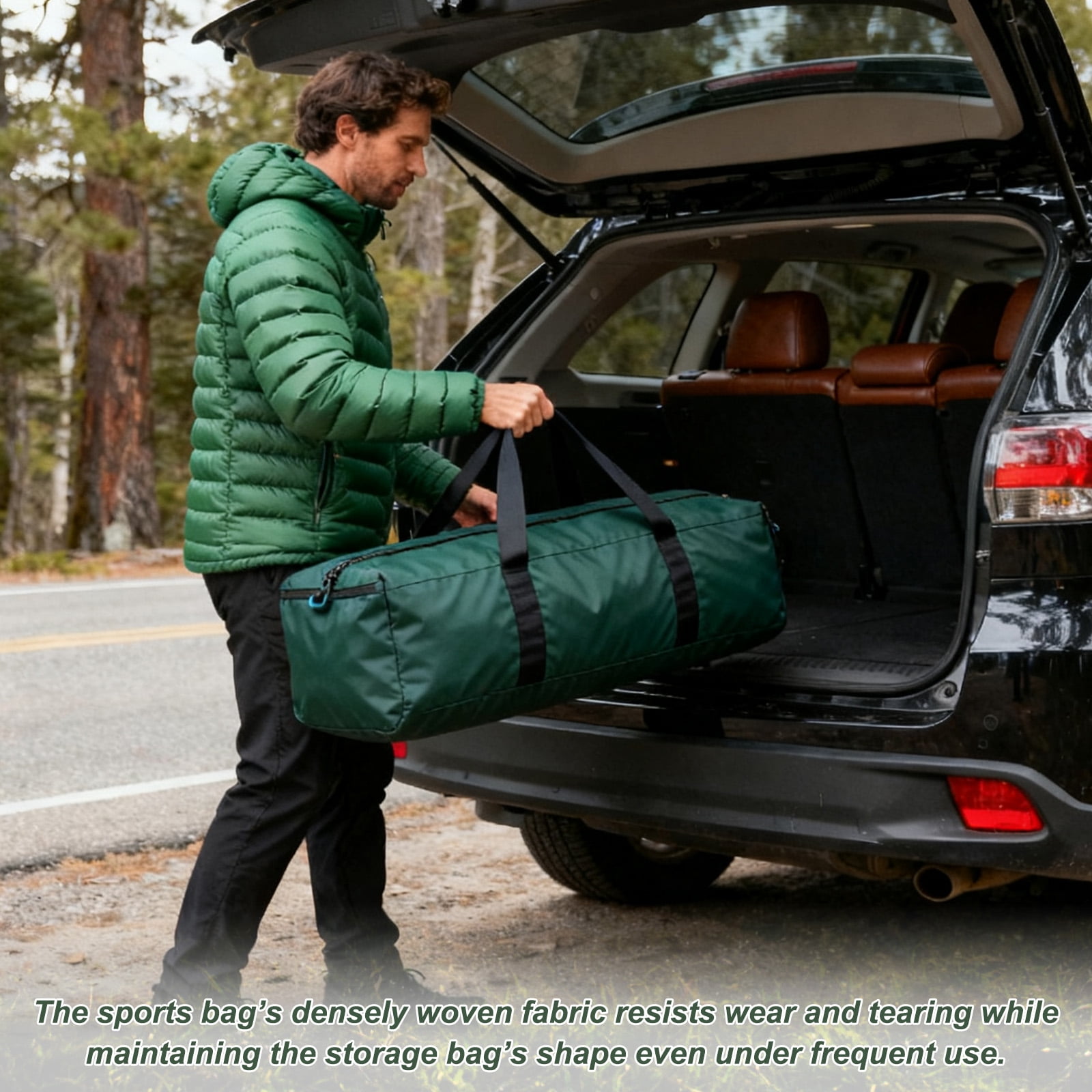 Uxcell Storage Duffle Bag, Zippered Duffel Bag for Travel 24 Inch & Black -Fitting for (Outdoor/Travel/Tent/Sports)