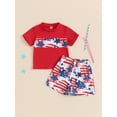 thumbnail image 2 of Nygoyerh Toddler Baby Boys 4th of July Outfits 6M 12M 18M 24M 3T 4T Stars Stripes Print Short Sleeve T-shirt with Shorts 2Pcs Kids Casual Summer Short Pants Sets, 2 of 9