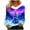 Blue, variant on Womens Christmas Tops Faux Fur Trim V Neck Shirt Xmas Tree Print Long Sleeve Pullover Tops Vacation Outfits for Women