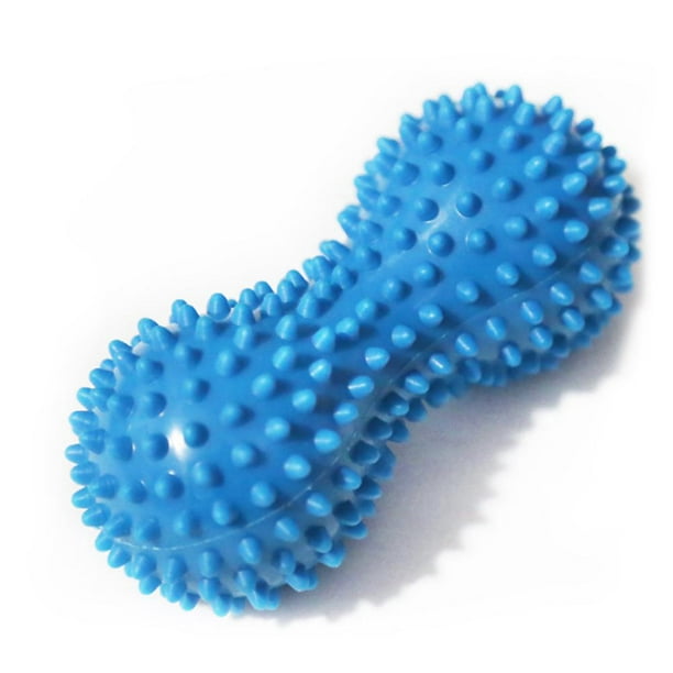 Bola de masaje Forma de maní Fitness Estrés Relax Body Spiky Masajeador Azul