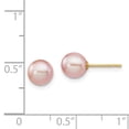 thumbnail image 3 of Auriga 14k Yellow Gold 6-7mm Purple Pearl Stud Earrings for Women, 3 of 5