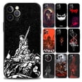 thumbnail image 2 of Guts Berserk Warrior Japonés Anime Manga Teléfono Funda Para iPhone 11 12 13 Pro Max Mini De Silicona Suave Negra, 2 of 2