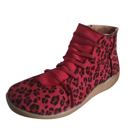 

Qufokar Bling Flip Flops for Women Rain Boots for Women Size 12 Women S Zipper Round Flat Fashion Toe Side Casual Print Boots Lace-Up Leopard Women S Boots
