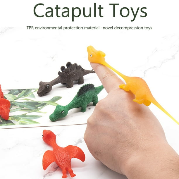 Jinveno TPR Dinosaur Catapult Toy Simulated Slingshot Flying Dinosaur Toys  (Random) 