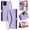 Purple, variant on Compatible with iPhone 15 Envelope Style Wallet Case, with Wrist Strap and Crossbody Strap, Flip Card Holder Stand Rugged Cell Phone Cover for iPhone 15 Women Men - Purple