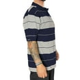 thumbnail image 4 of Mens Classic Old School Striped Midweight Pique Polo Shirt Street Casual Tshirt, 4 of 5