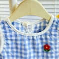 thumbnail image 5 of XXWXYD Toddler Girl Plaid Floral Summer Dress Sleeveless Crew Neck Casual Cotton Dress Soft Comfortable Playwear Two-Tone Pattern Design, 5 of 9