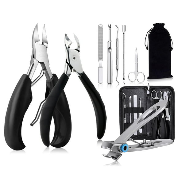 Nail Scissors Set, Stainless Steel Manicure Nail Clippers, Sharp Nail Clippers for Thick & Ingrown Toenails, 8 Pcs Pedicure Set Nail Scissors Toenails