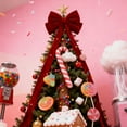 thumbnail image 4 of Extra Large Red Velvet Christmas Bow 78.74x15.74 Inch, Vintage Style Giant Wreath Bow for Christmas Tree Topper, Outdoor Indoor Holiday Party Decorations (1PC), 4 of 6