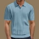 thumbnail image 1 of pstuiky camisetas de hombre, Camiseta de punto a rayas con agujeros y malla para hombre, manga corta, cuello en V, color liso camisas casuales para hombre xxxl, 1 of 6