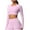 Pink, variant on tarylea Yoga Tops for Women Crew Neck Quick Dry Crop Tops Long Sleeve Slim Fitted Shirts Casual Athletic Workout Tops