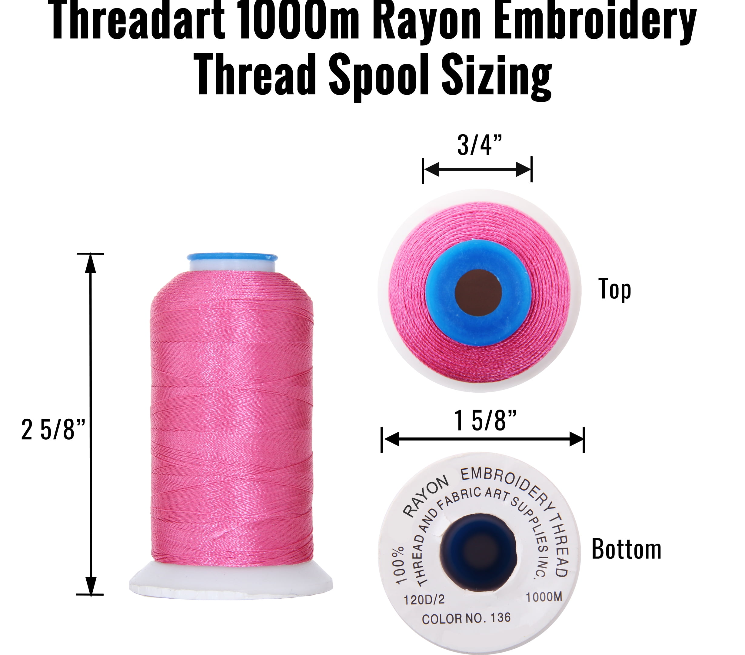 Beautiful 20 Cone Set of Rayon Embroidery Thread by Threadart - Pastel Colors - 1000m Cones 40wt - Silky Luxurious Finish - For Machine Embroidery and Decorative Stitching